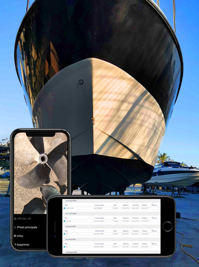 Passion Boat Mandelieu - Chantier d'entretien connecté avec suivi sur un application sur votre smartphone