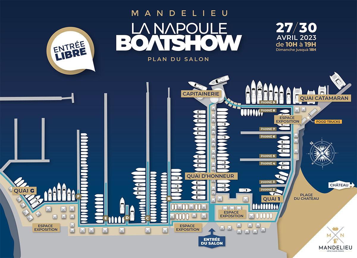 Boat Show de Mandelieu La Napoule - Plan du Salon